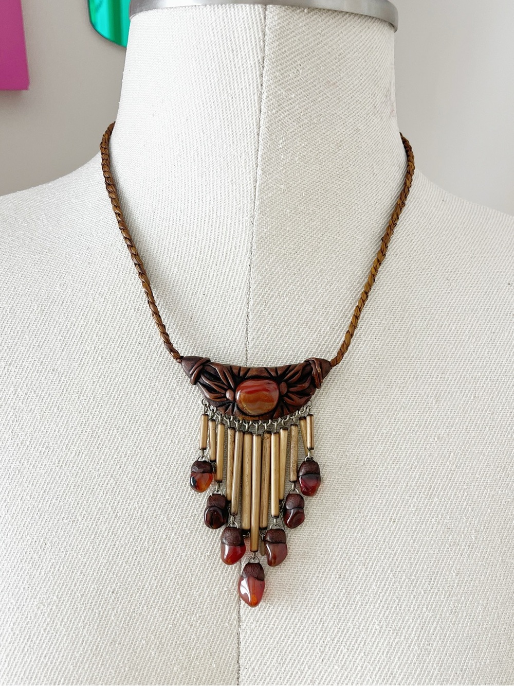 Vintage boho statement necklace
